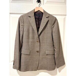Besti Belli Brown Houndstooth Plaid Blazer Korean Light Academia Career Med 6 -8